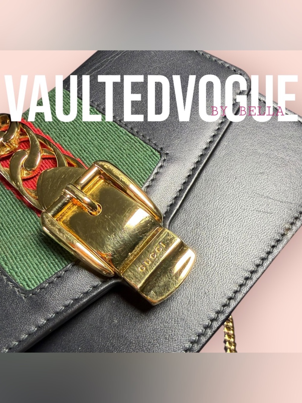 ✨Preloved GUCCI Web Stripe Chain Crossbody Bag ✨ - Picture 4 of 16